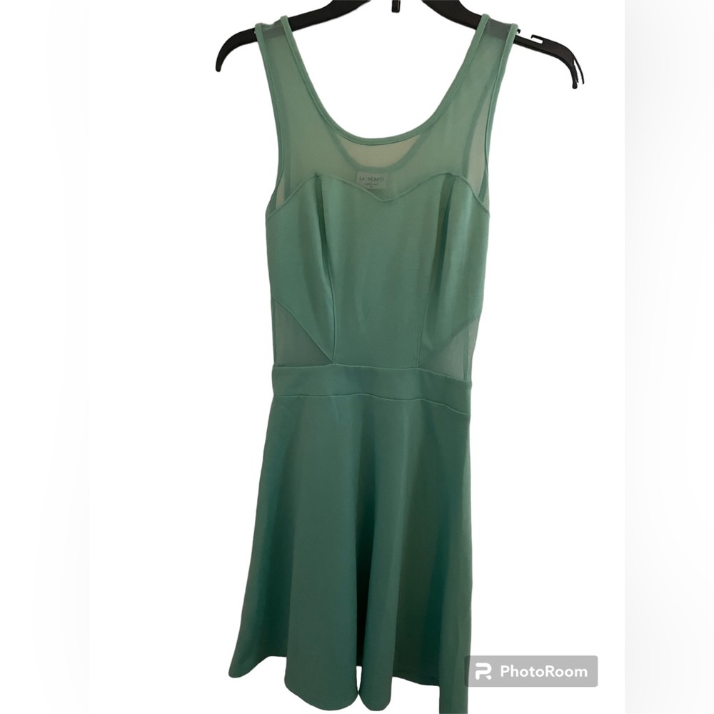 LA Hearts Mint‎ Green Women’s Dress A line Mini Size Small sheer mesh